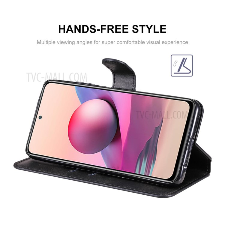 ENKAY PU Leather + TPU Protector Wallet Stand Cover for Xiaomi Redmi Note 10 4G / Redmi Note 10S - Black-3