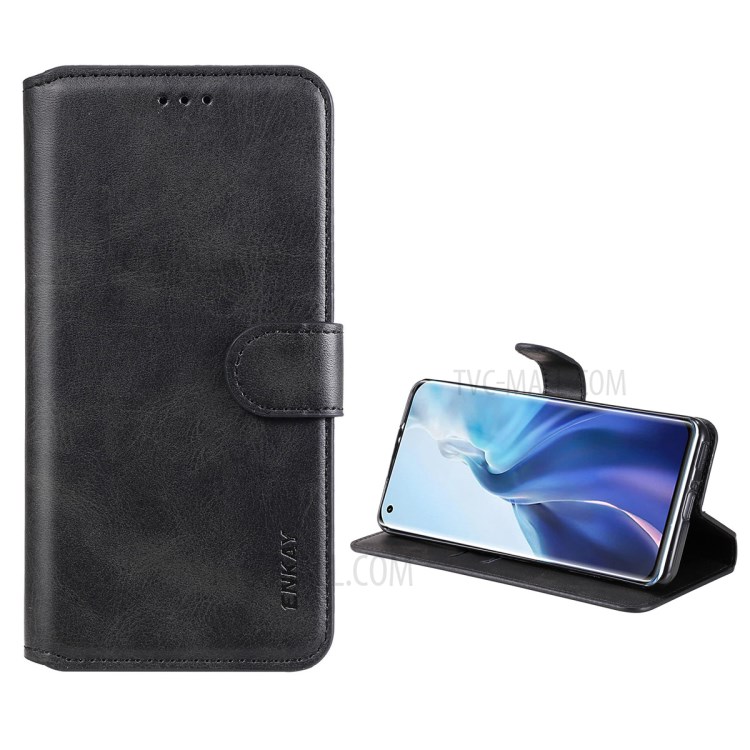 ENKAY PU Leather + TPU Protector Wallet Phone Case for Xiaomi Mi 11 - Black-1