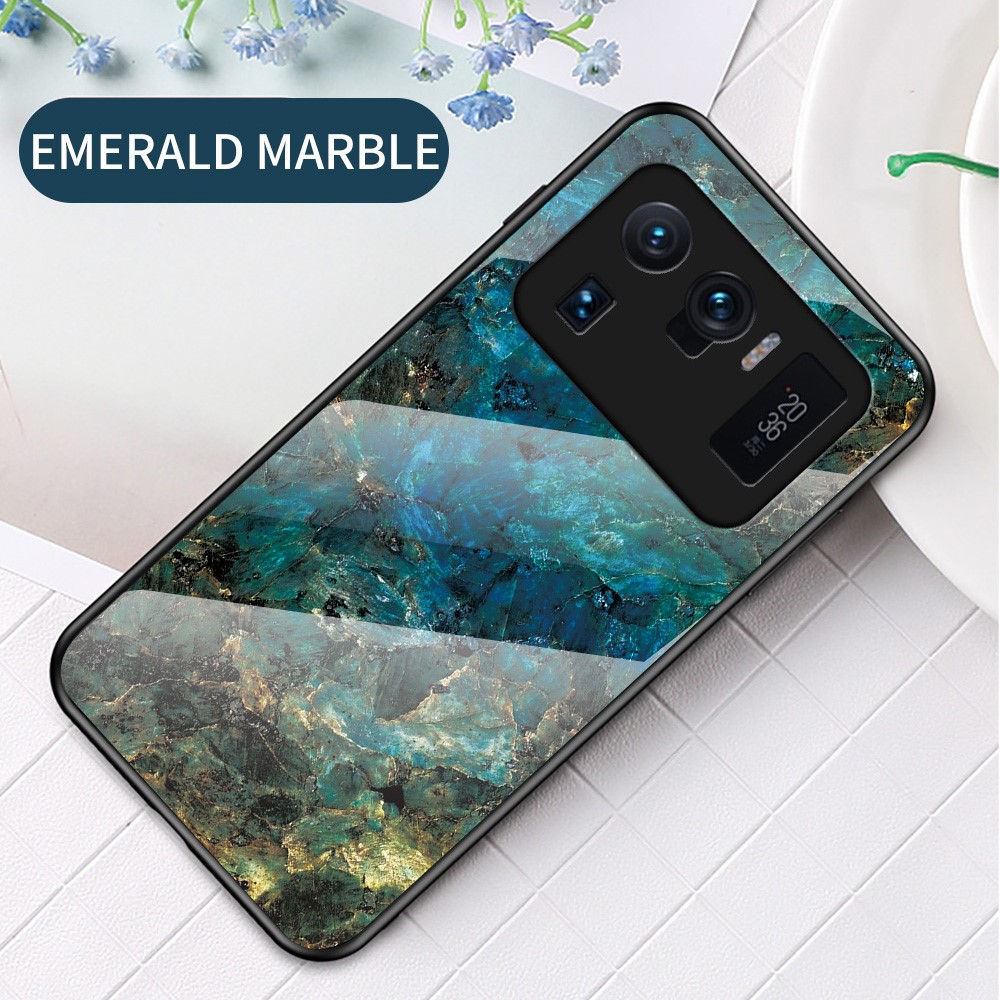 Anti-Scratch Well-Protected Marbling Pattern Design Tempered Glass Cell Phone Cover for Xiaomi Mi 11 Ultra - Emerald Marble-2