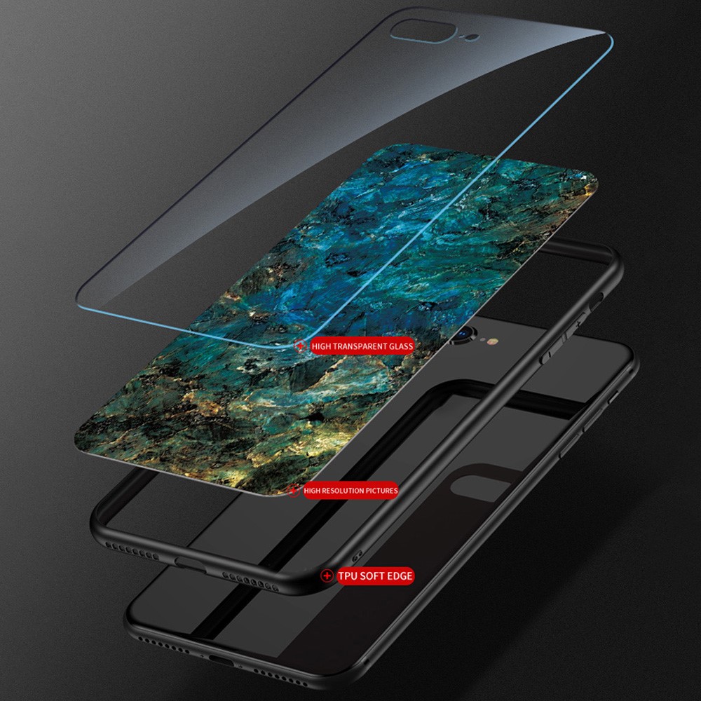 Anti-Scratch Well-Protected Marbling Pattern Design Tempered Glass Cell Phone Cover for Xiaomi Mi 11 Ultra - Emerald Marble-3