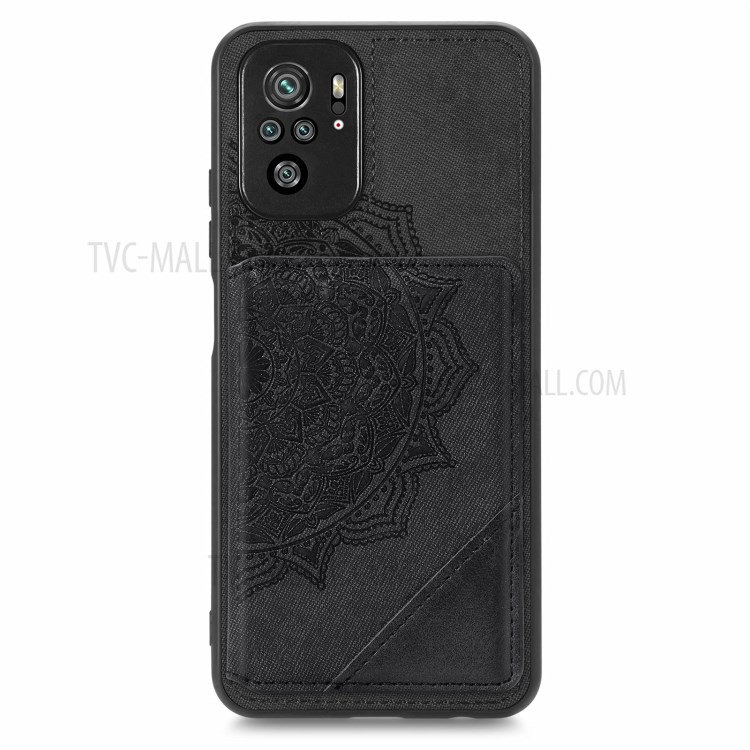 Mandala Flower Pattern Magnetic Suction Mobile Phone Protective Case Cover for Xiaomi Redmi Note 10 4G/Note 10S - Black-10