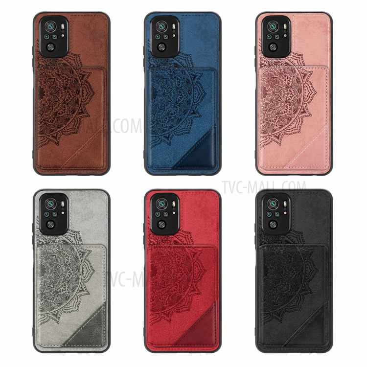 Mandala Flower Pattern Magnetic Suction Mobile Phone Protective Case Cover for Xiaomi Redmi Note 10 4G/Note 10S - Black-12