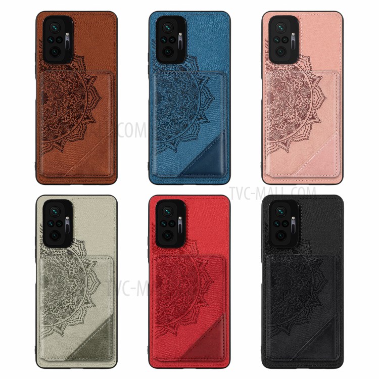 Mandala Flower Pattern Auto-absorbed Mobile Phone Hybrid Case Cover for Xiaomi Redmi 10 Pro/Note 10 Pro Max - Black-12