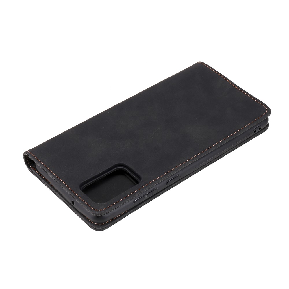 Skin-touch Feeling Mobile Phone Cover with Stand & Tri-colored Ornament for Xiaomi Redmi Note 10 4G/Note 10S - Black-9