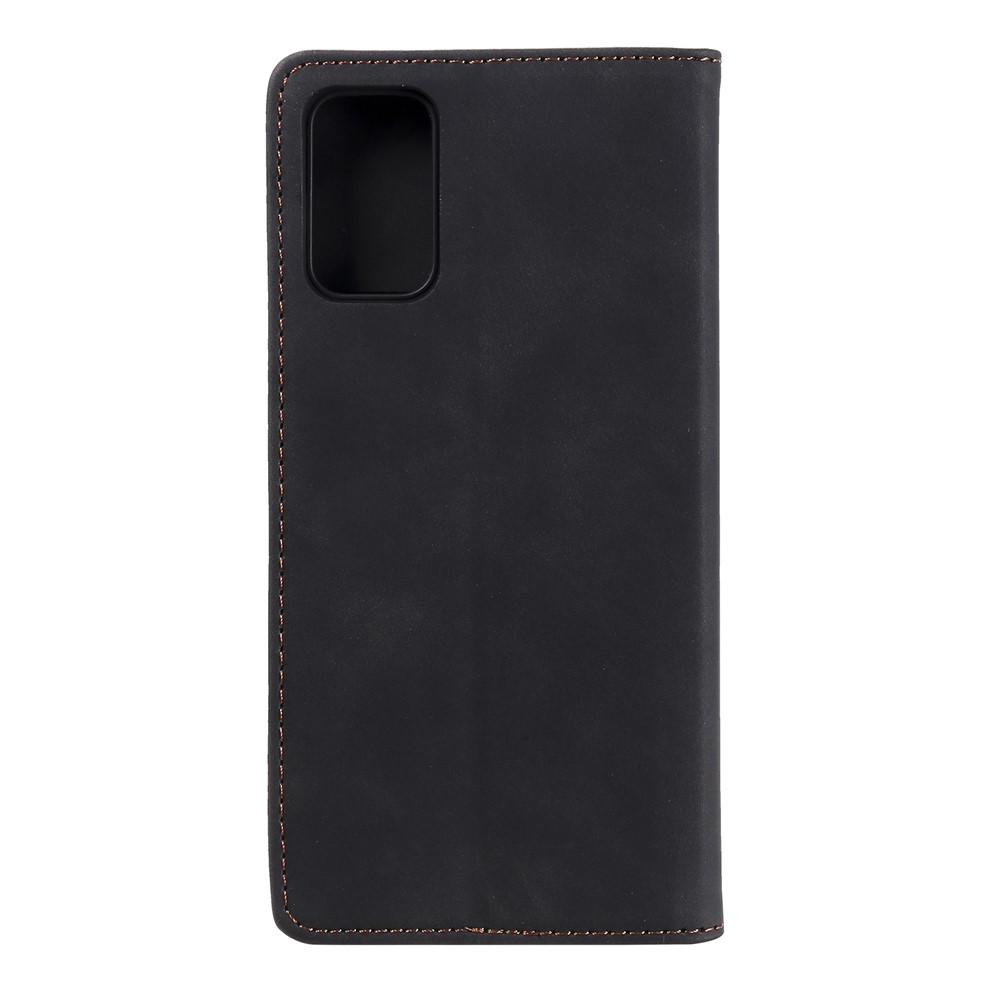 Auto-absorbed Tri-color Decor Skin-touch Feeling Leather Full-Protection Wallet Phone Case Cover for Xiaomi Redmi Note 10 5G - Black-3