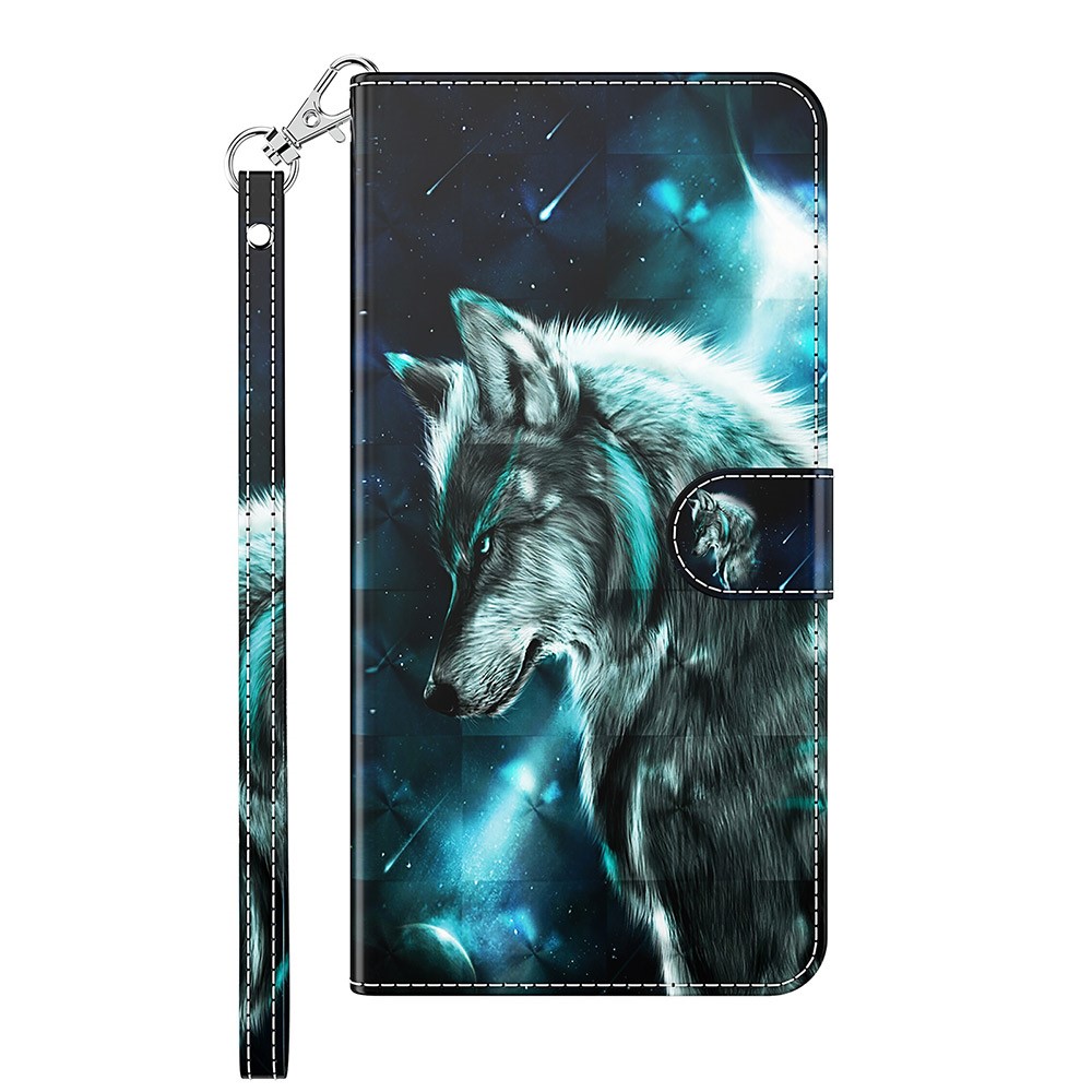 Wallet Stand PU Leather 3D Pattern Printing Phone Cover Shell for Xiaomi Redmi Note 10 Pro Max/Note 10 Pro - Wolf-7