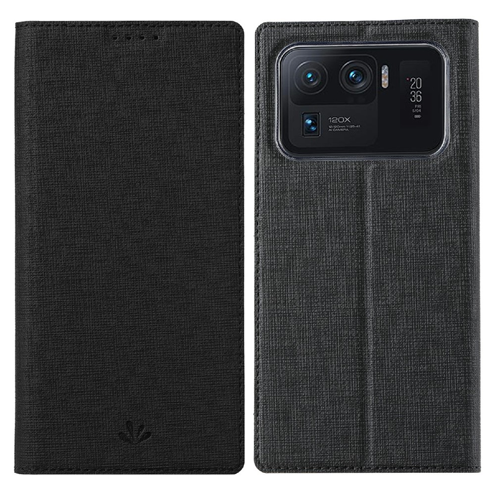VILI DMX Series Card Holder Leather Protector Cover with Stand for Xiaomi Mi 11 Ultra - Black-1