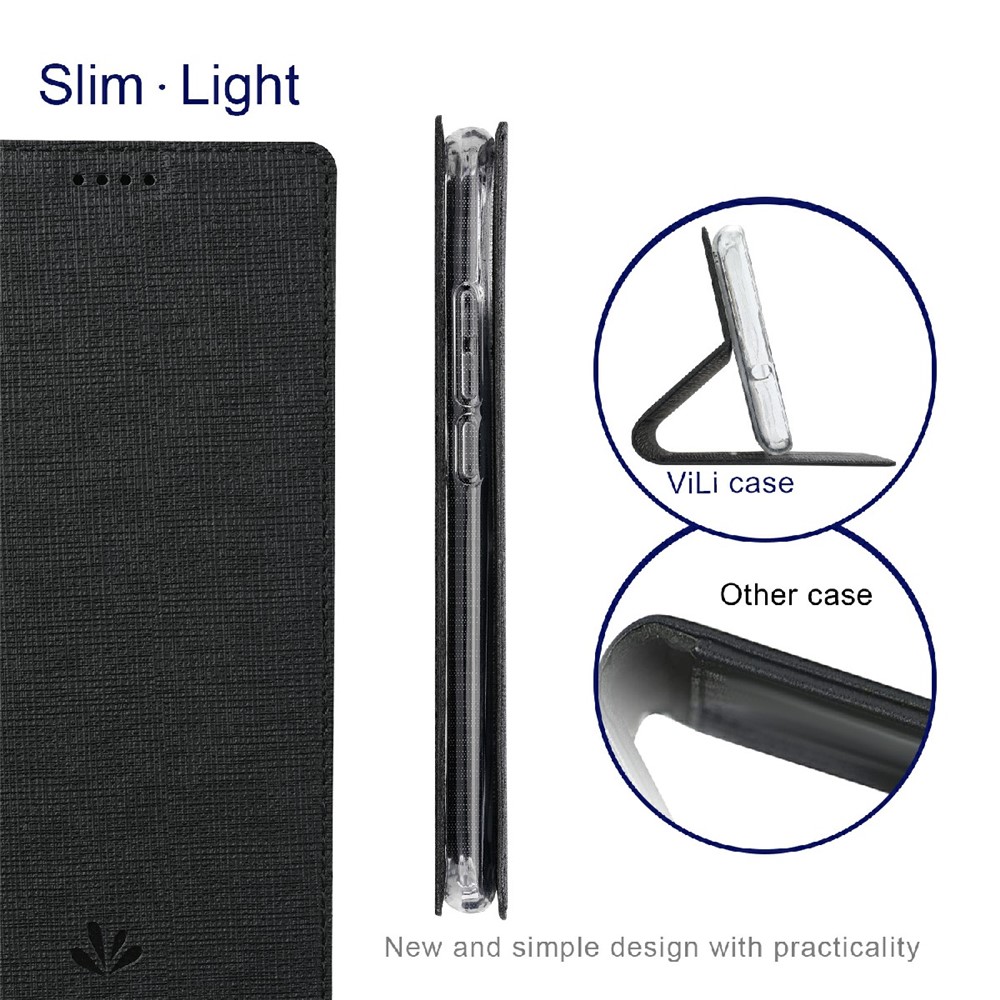VILI DMX Series Card Holder Leather Protector Cover with Stand for Xiaomi Mi 11 Ultra - Black-4