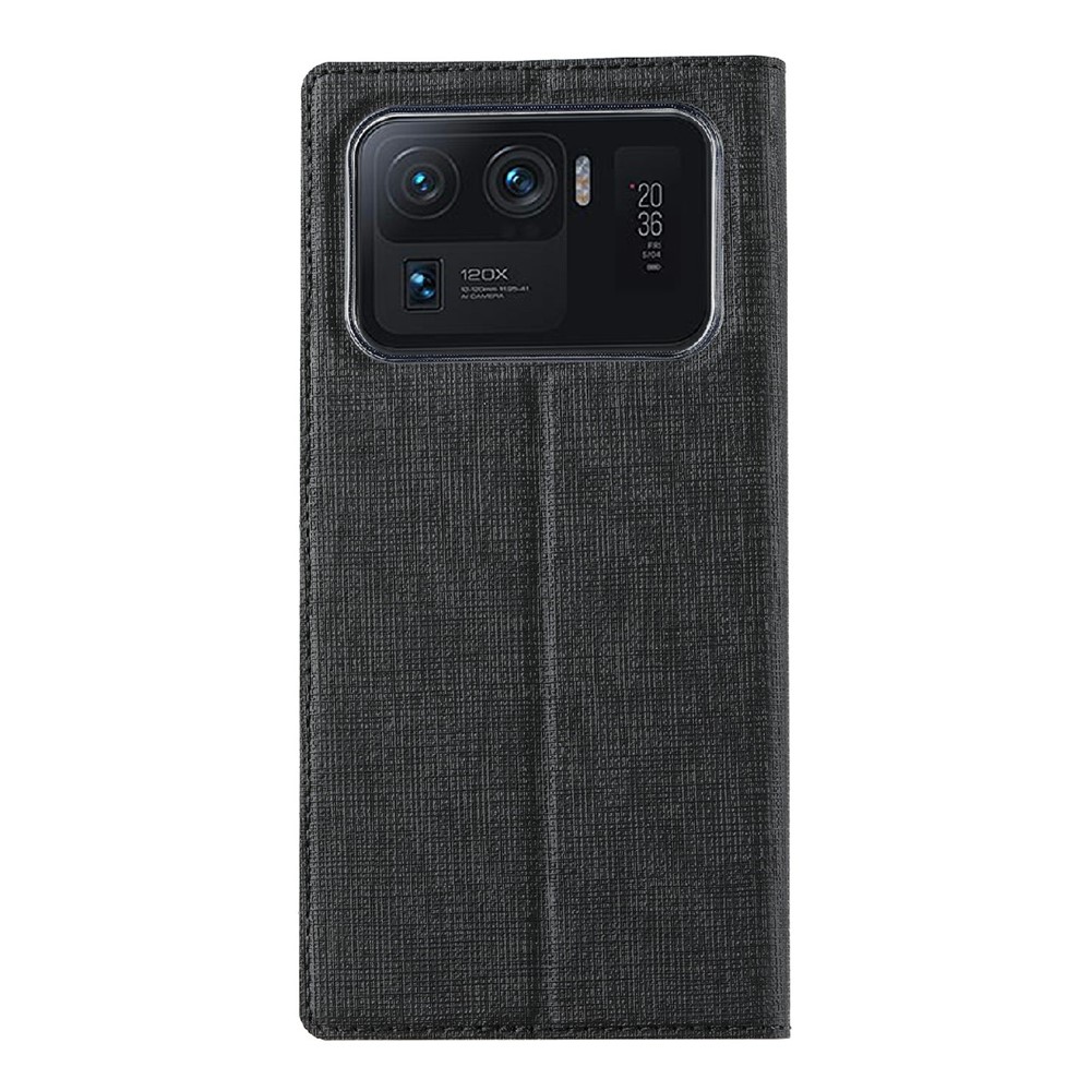 VILI DMX Series Card Holder Leather Protector Cover with Stand for Xiaomi Mi 11 Ultra - Black-8