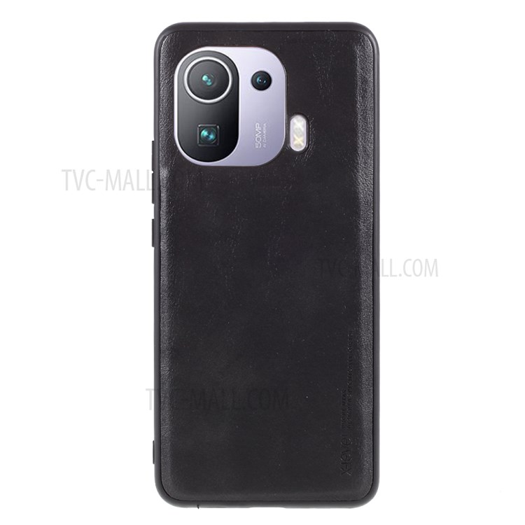 X-LEVEL TPU Phone Shell Coated with Vintage Style PU Leather for Xiaomi Mi 11 Pro - Black-1