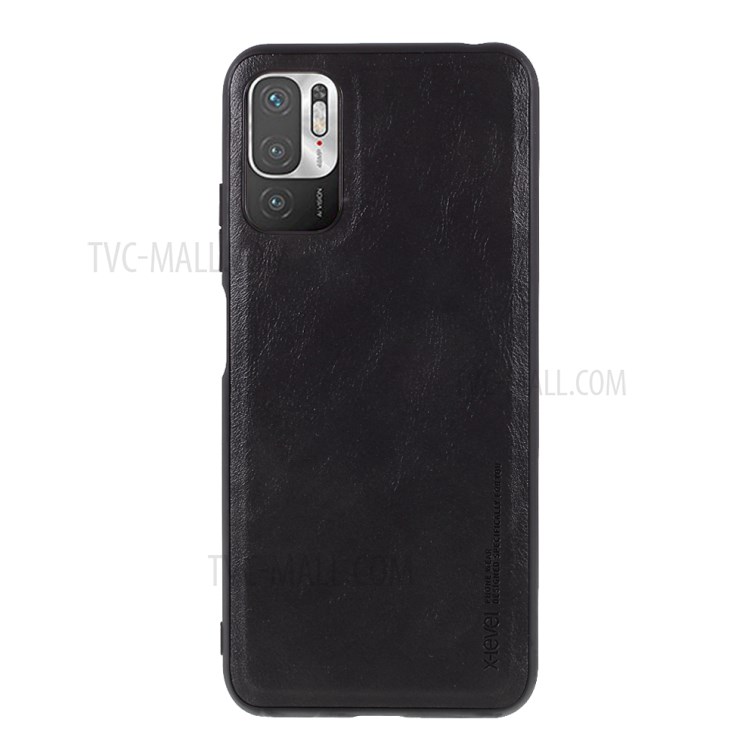 X-LEVEL For Xiaomi Redmi Note 10 5G Vintage Style PU Leather Coated TPU Phone Shell - Black-1
