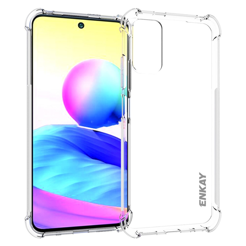 ENKAY Anti-slip Strip Design 4 Corners Thicken Airbag Flexible Transparent TPU Cover Case for Xiaomi Redmi Note 10 5G/Poco M3 Pro 4G/Poco M3 Pro 5G-1