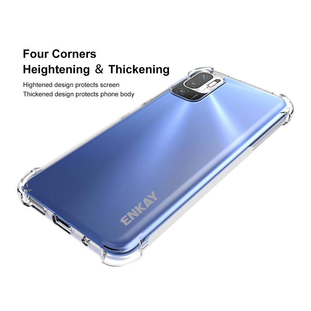 ENKAY Anti-slip Strip Design 4 Corners Thicken Airbag Flexible Transparent TPU Cover Case for Xiaomi Redmi Note 10 5G/Poco M3 Pro 4G/Poco M3 Pro 5G-2