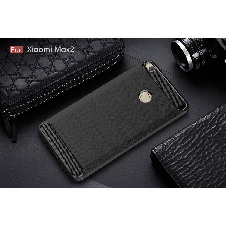 Carbon Fiber Texture Brushed TPU Back Case for Xiaomi Mi Max 2 - Black-10