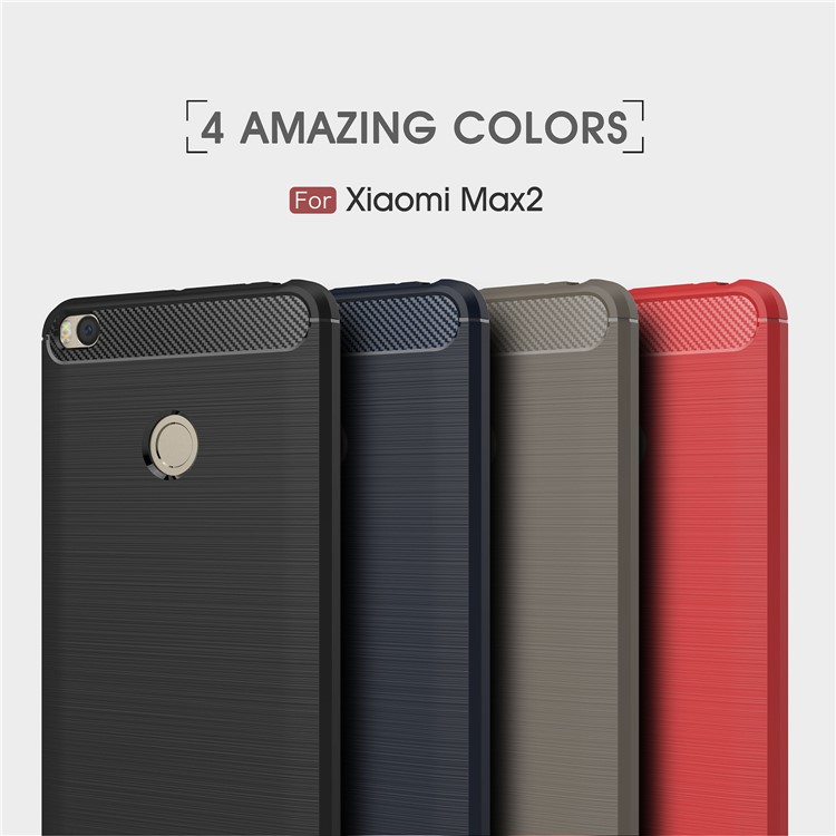 Carbon Fiber Texture Brushed TPU Back Case for Xiaomi Mi Max 2 - Black-11