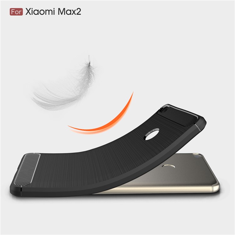 Carbon Fiber Texture Brushed TPU Back Case for Xiaomi Mi Max 2 - Black-7