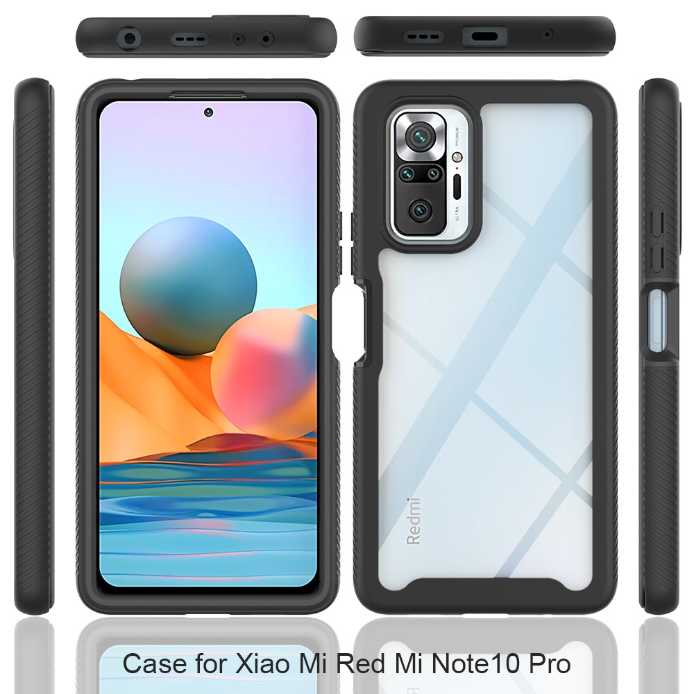 Custodia Ibrida TPU + PC Per Xiaomi Redmi Note 10 Pro / Nota 10 Pro Max Mobile Phone Protector Cover - Nero