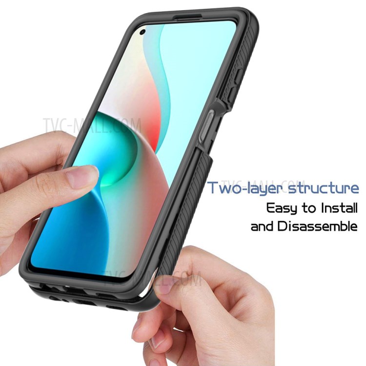 TPU + PC Hybrid Case Protection Cover for Xiaomi Redmi Note 9 5G/Note 9T 5G - Red-2