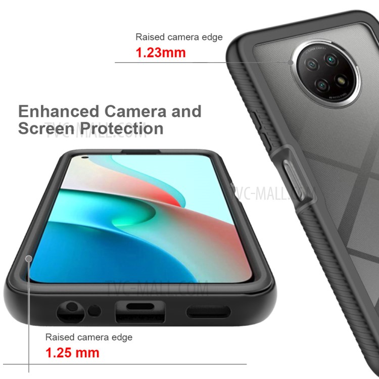 TPU + PC Hybrid Case Protection Cover for Xiaomi Redmi Note 9 5G/Note 9T 5G - Red-4