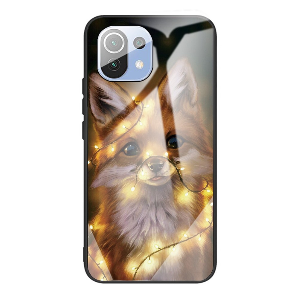 Pattern Printing Tempered Glass + TPU Mobile Phone Back Case Cover for Xiaomi Mi 11 - Dog-1