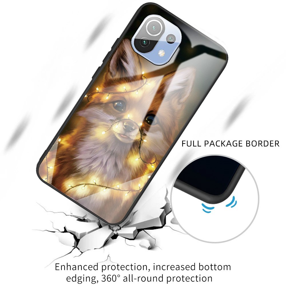 Pattern Printing Tempered Glass + TPU Mobile Phone Back Case Cover for Xiaomi Mi 11 - Dog-2