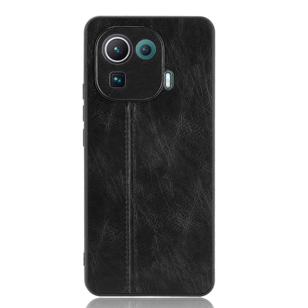 Stitching Line Design PU Leather Coated PC+TPU Phone Case for Xiaomi Mi 11 Pro - Black-1
