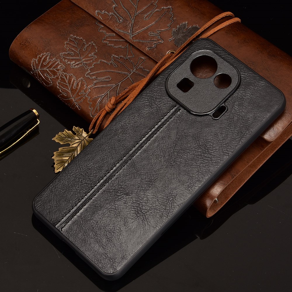 Stitching Line Design PU Leather Coated PC+TPU Phone Case for Xiaomi Mi 11 Pro - Black-2