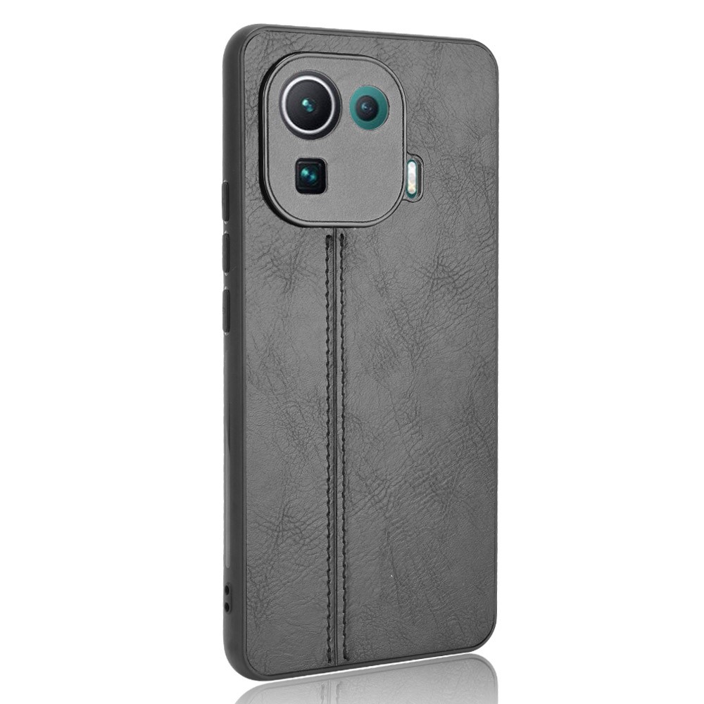 Stitching Line Design PU Leather Coated PC+TPU Phone Case for Xiaomi Mi 11 Pro - Black-7