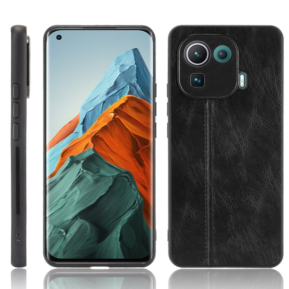 Stitching Line Design PU Leather Coated PC+TPU Phone Case for Xiaomi Mi 11 Pro - Black-8