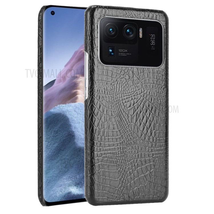 Crocodile Texture Leather Coated Hard PC Phone Cover Case for Xiaomi Mi 11 Ultra - Black-1