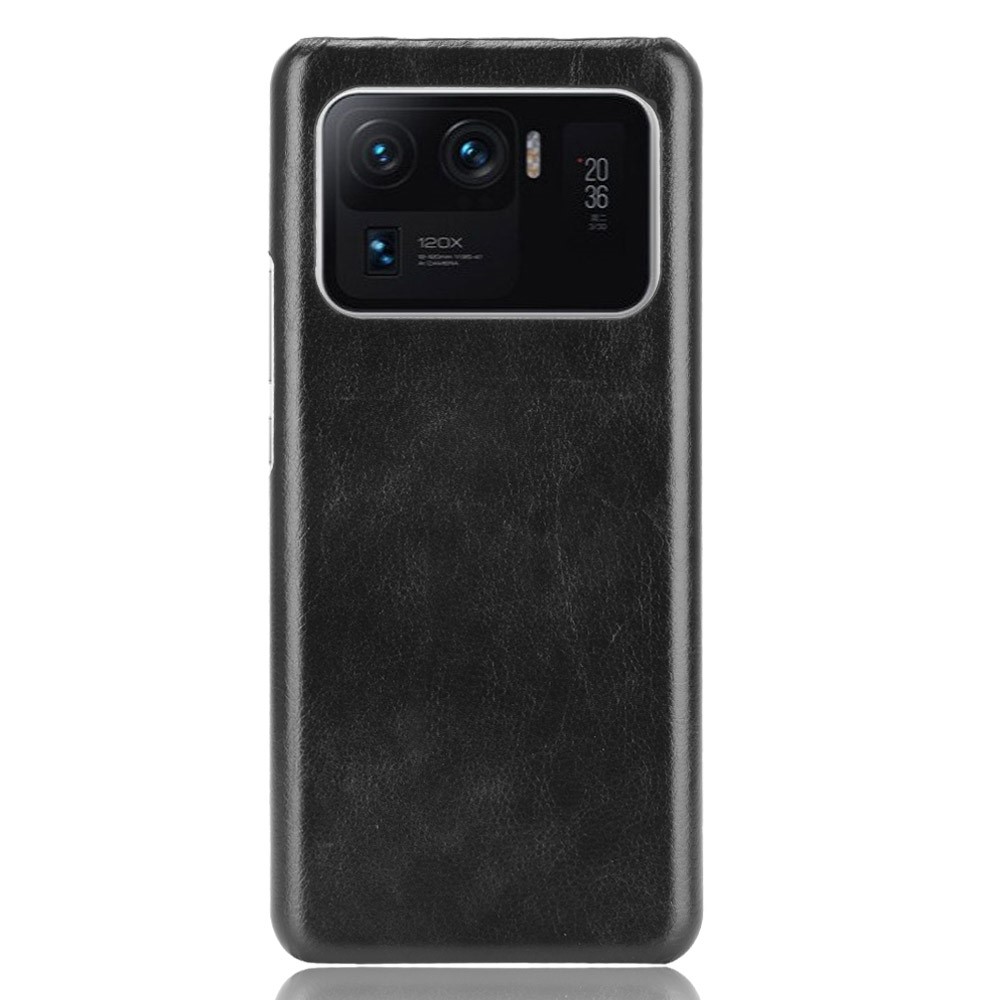 Für Xiaomi Mi 11 Ultra Pu-leder-pc-telefonhülle Litchi Textur Anti-fingerabdruck Rückzug - Schwarz