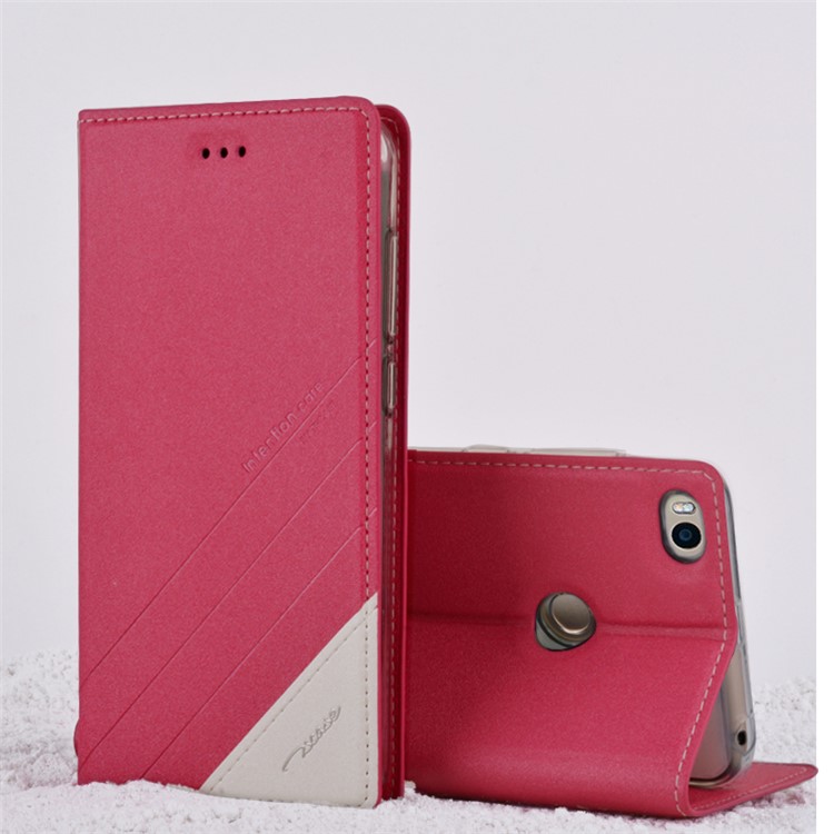 TSCASE Sand-like Texture Leather Case with Stand for Xiaomi Mi Max 2 - Rose-1