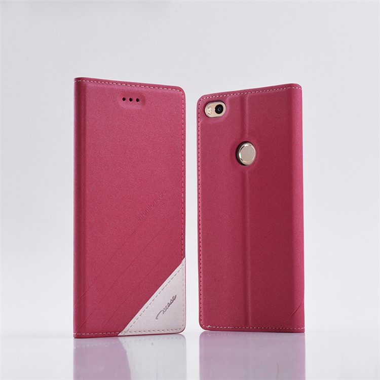 TSCASE Sand-like Texture Leather Case with Stand for Xiaomi Mi Max 2 - Rose-3