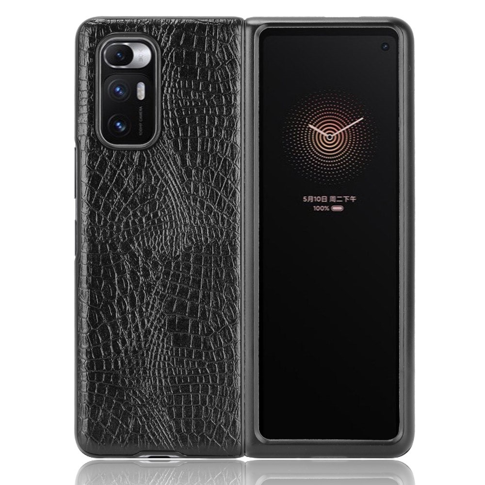 Crocodile Texture Leather Coated Hard PC Phone Cover Case for Xiaomi Mi Mix Fold - Black-1