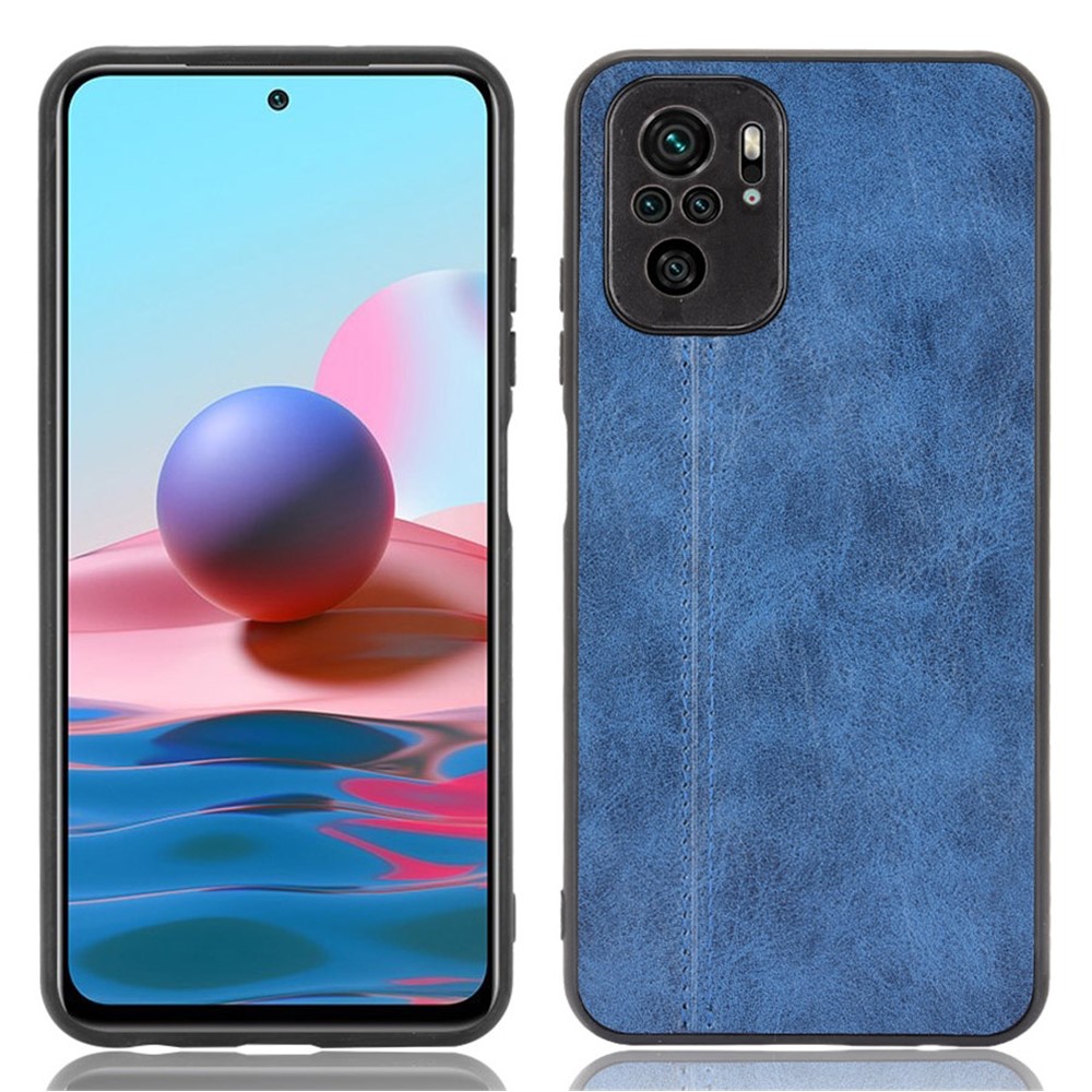 PU Leather Coated PC + TPU Mobile Phone Case for Xiaomi Redmi Note 10 4G / Redmi Note 10S - Blue-1