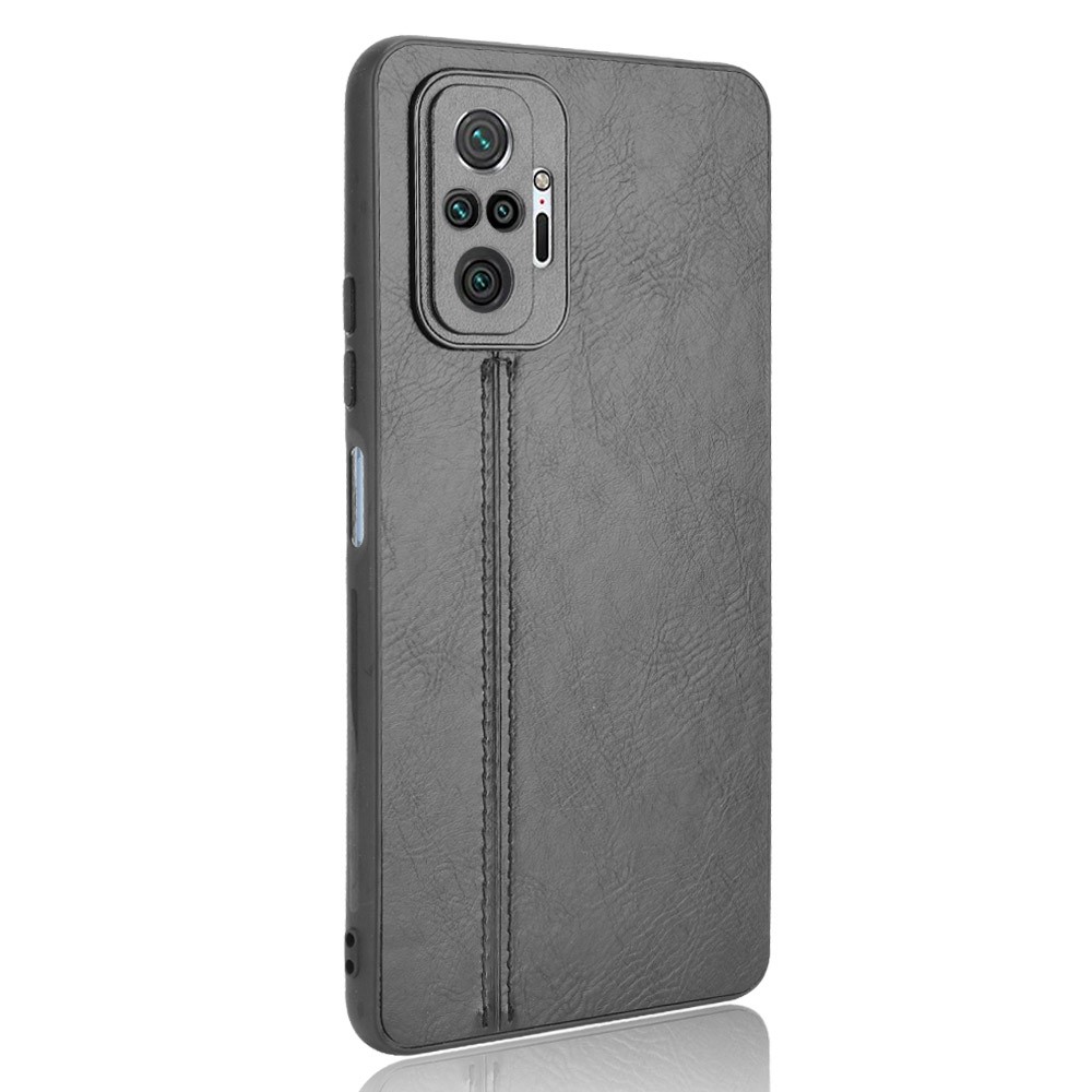 Stitching Line Design PU Leather Coated PC+TPU Phone Case for Xiaomi Redmi Note 10 Pro Max 4G / Redmi Note 10 Pro 4G - Black-3