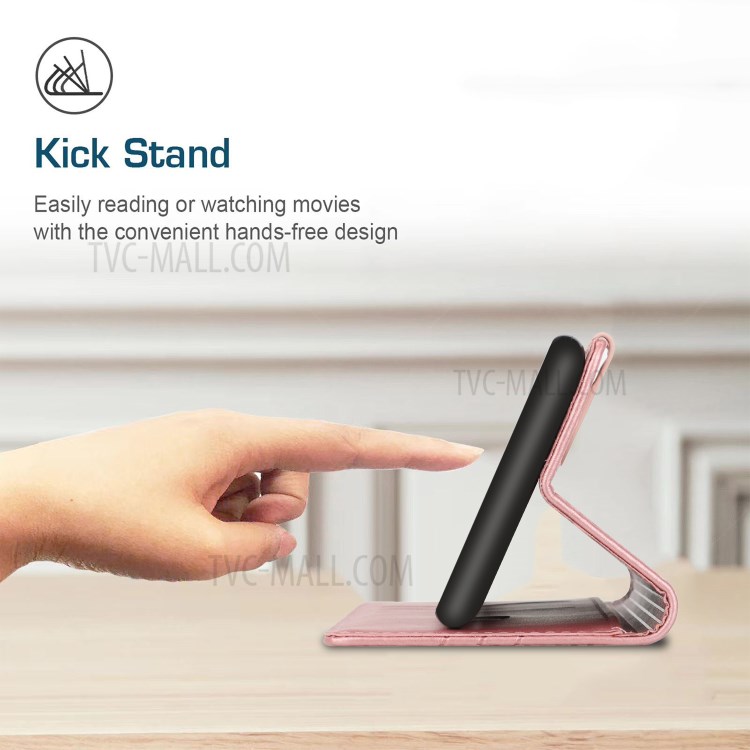 PU Leather Wallet Stand Design Mobile Phone Case Cover Protector with Strap for Xiaomi Mi 11 - Pink-5