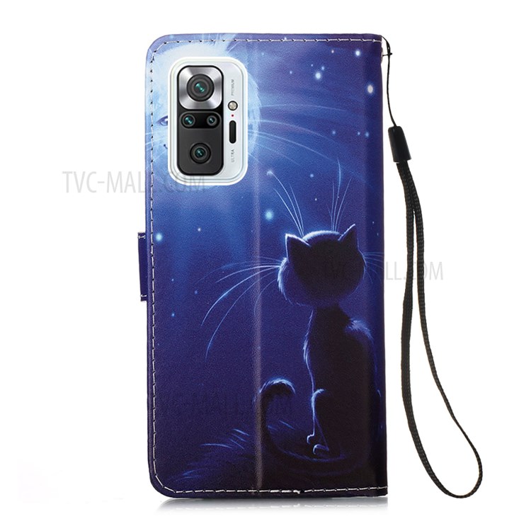 Porte-mouton Portefeuille De Portefeuille De Portefeuille En Cuir Avec Lanière Pour Xiaomi Redmi Note 10 Pro / Note 10 Pro Max - Sourire Chat-3