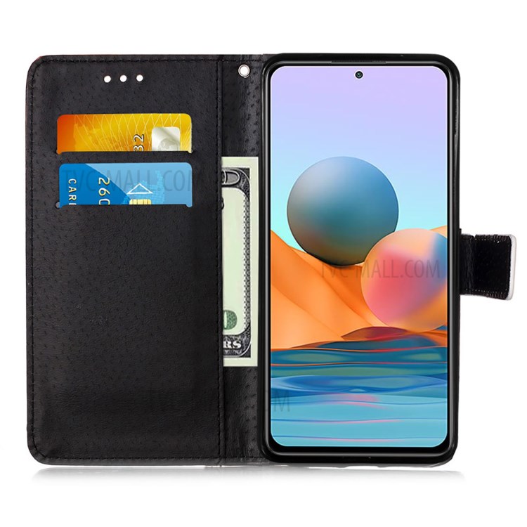 Porte-mouton Portefeuille De Portefeuille De Portefeuille En Cuir Avec Lanière Pour Xiaomi Redmi Note 10 Pro / Note 10 Pro Max - Sourire Chat-4