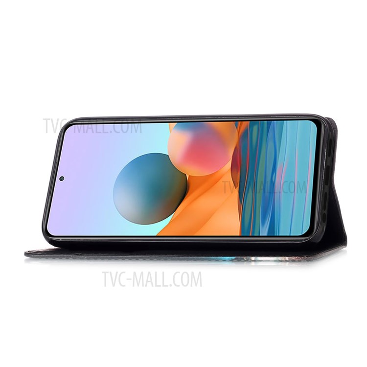 Porte-mouton Portefeuille De Portefeuille De Portefeuille En Cuir Avec Lanière Pour Xiaomi Redmi Note 10 Pro / Note 10 Pro Max - Sourire Chat-5