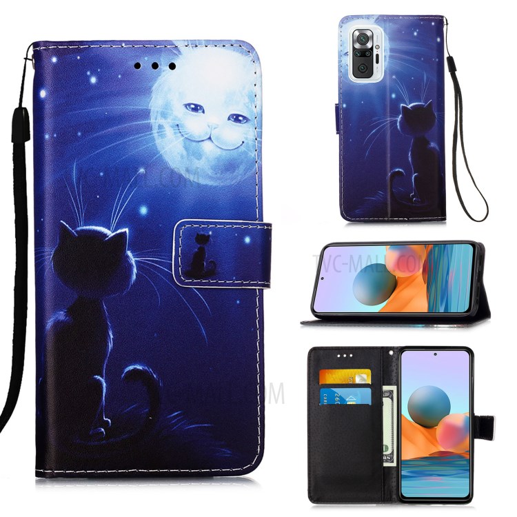Porte-mouton Portefeuille De Portefeuille De Portefeuille En Cuir Avec Lanière Pour Xiaomi Redmi Note 10 Pro / Note 10 Pro Max - Sourire Chat-9