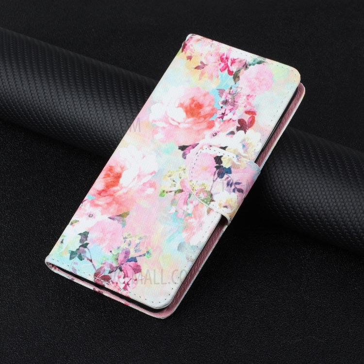 Pattern Printing Leather Stand Wallet Phone Case Shell for Xiaomi Redmi Note 9 5G / Redmi Note 9T 5G - Watercolor Flower-10