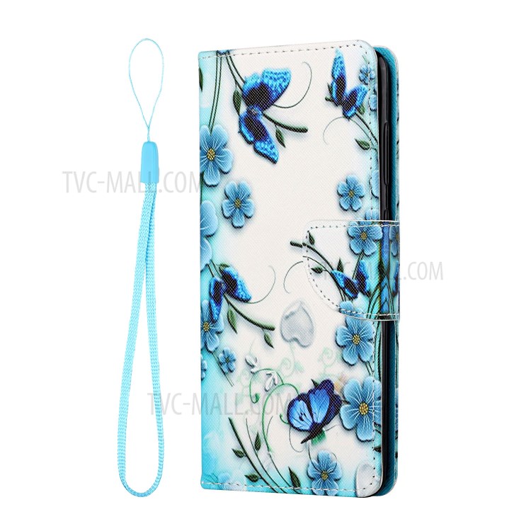 Pattern Printing Leather Wallet Case for Xiaomi Redmi Note 10 Pro/Redmi Note 10 Pro Max - Butterfly and Flower-2