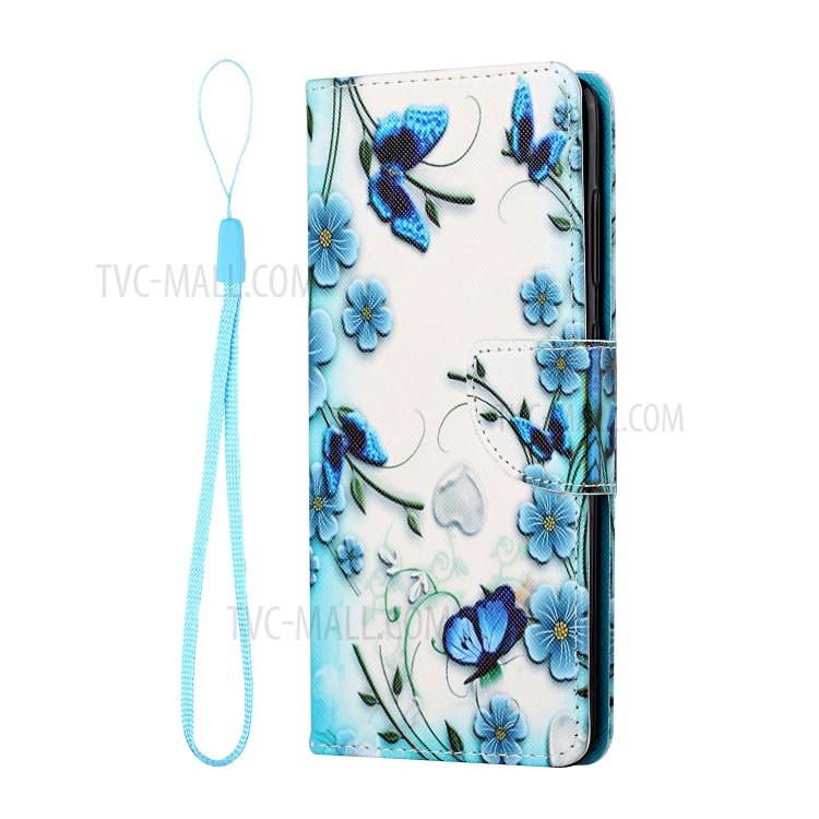 Padrão Printing Leather Cartet Case Para Xiaomi Redmi Nota 10 Pro/Redmi Nota 10 Pro Max - Borboleta e Flor