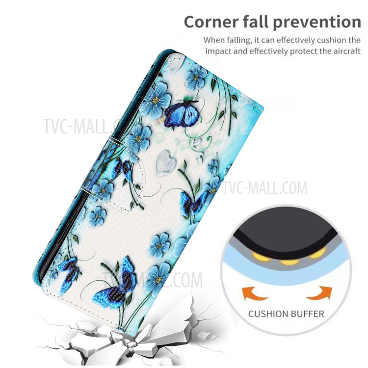 Pattern Printing Leather Wallet Case for Xiaomi Redmi Note 10 Pro/Redmi Note 10 Pro Max - Butterfly and Flower-4