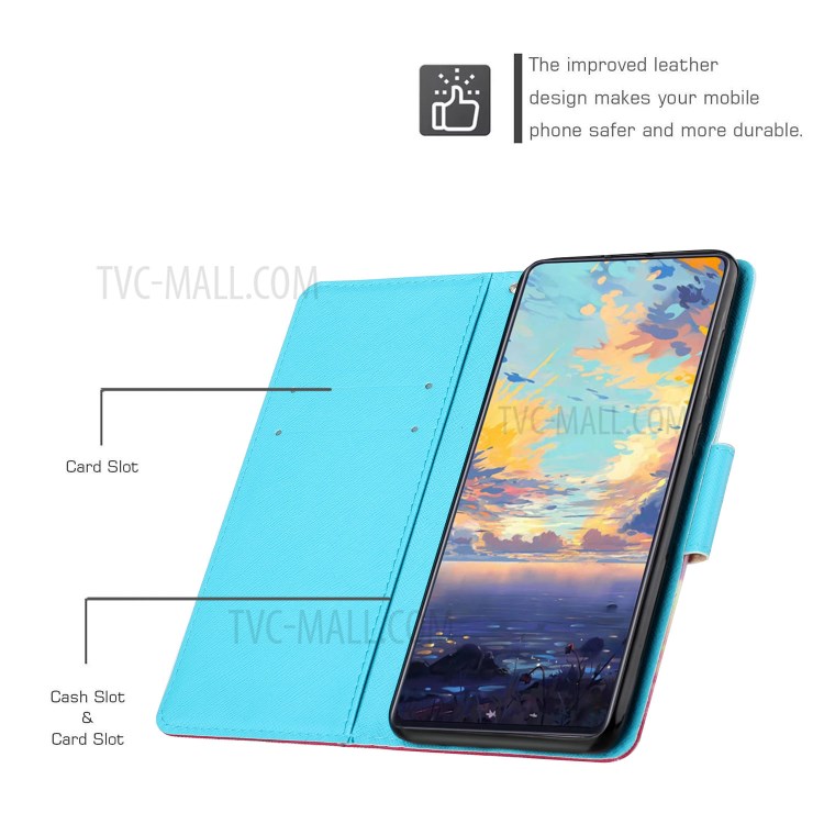 Pattern Printing Leather Wallet Case for Xiaomi Redmi Note 10 Pro/Redmi Note 10 Pro Max - Butterfly and Flower-6