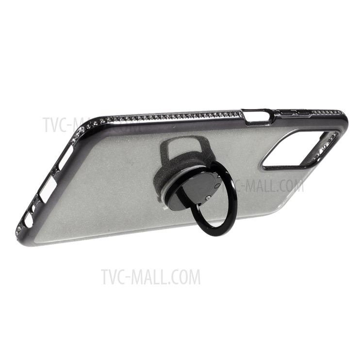 Electroplating Rhinestone Decor Gleaming Sequins Paper Design TPU Phone Case for Xiaomi Redmi Note 10 4G/Note 10S - Black-3