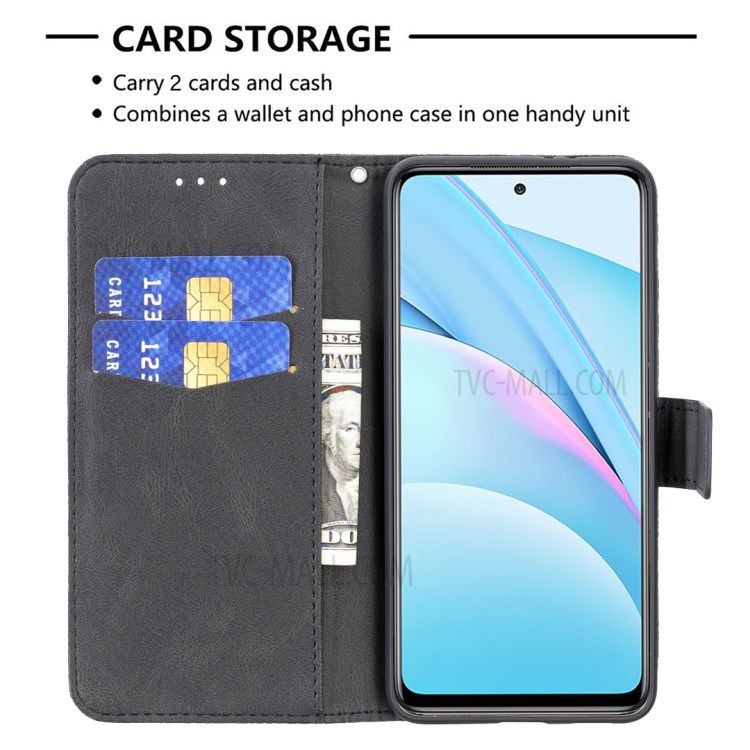 Imprint Butterfly Flower Leather Wallet Stand Case for Xiaomi Mi 10T Lite 5G - Black-3