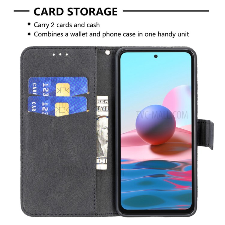 Imprint Butterfly Flower Leather Stand Case with Card Slots for Xiaomi Redmi Note 10 4G - Black-3