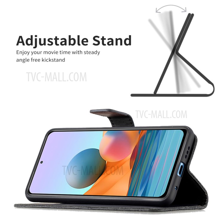 Imprint Butterfly Flower Magnetic Leather Stand Cover for Xiaomi Redmi Note 10 Pro Max/Redmi Note 10 Pro - Black-2
